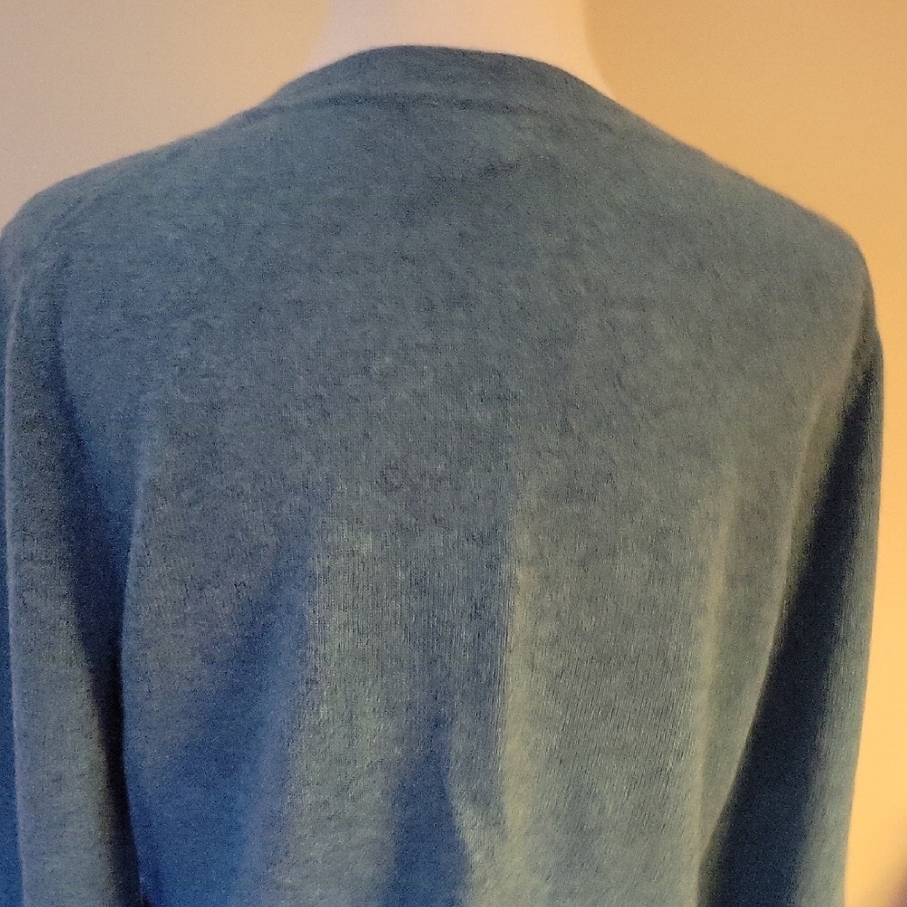 Tahari Teal V-Neck Sweater - Picture 4 of 6